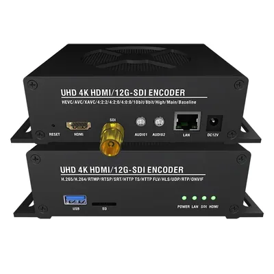 H. 265 UHD H. 264 4K 60fps HDMI-Compatible SDI Video Streaming Encoder with Srt/HTTP/Hls/Flv/Rtsp/Rtmp/Rtmps/UDP/Rtp