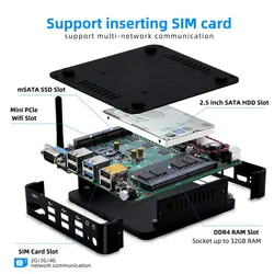 Sistema POS Hystou Computador Desktop Terminal Sem Ventoinha Impressora Mini PC