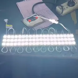 고출력 110V AC 1.5W LED 모듈 조명 렌즈 3-LED 광고 간판 조명 박스를 위한 인젝트 모듈