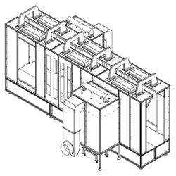 Colo automatische Hochleistungs-Pulverbeschichtungsanlage mit Filtersystem zur Pulverrückgewinnung