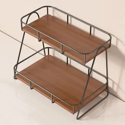 Desktop Holzaufbewahrungsregal für die Aufbewahrung von Kosmetik-Wasserbechern