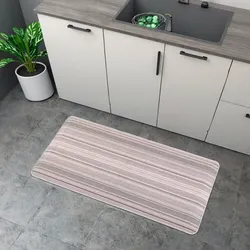 Tapete de cozinha retangular de PVC Textilene com laço, à prova d’água, antiderrapante e antifadiga