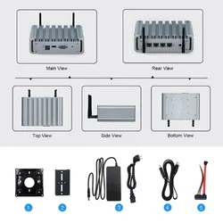 Módulo Hystou Embutido Sem Ventoinha WiFi 4G DDR4 4LAN Computador de Mesa Mini PC à Prova de Poeira e Água