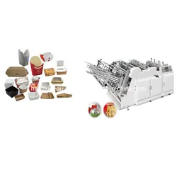 Automatische Hochgeschwindigkeits-Hamburgerbox dreidimensionale Papierbox-Faltmaschine horizontale Chipbox-Herstellungsmaschine
