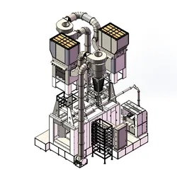 Cabine de Pintura Eletrostática Automática para Alta Eficiência na Recuperação de Pó
