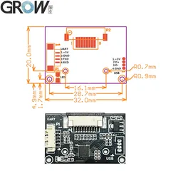 Crescere R304A DC4.2-6V 208*288 Modulo Scanner di Impronte Digitali Capacitive a Pixel