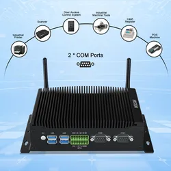 โรงงาน Hystou คอมพิวเตอร์ Mini PC แบบไม่มีพัดลม 3 จอแสดงผล DDR4 คอมพิวเตอร์ตั้งโต๊ะ Dual LAN