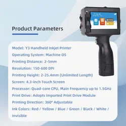 25.4mm Tragbarer Handheld-Tintenstrahldrucker für QR-Code, Barcode, Datums- und Chargencodierung