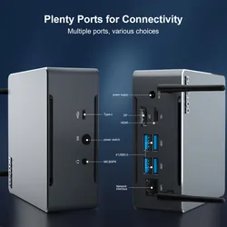 히스투 강력한 윈도우 10 11 리눅스 게임 고속 미니 PC USB2.0 USB3.0 듀얼 디스플레이 R5 5600u 임베디드 컴퓨터