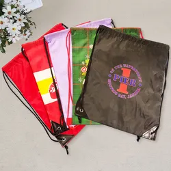 Werbe wasserdichte Schnur-Rucksäcke aus Polyester Sport Zugbeutel individuell bedruckte Polyester Zugtasche mit Logo