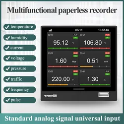 Registratore di dati multi canali ingresso universale 8 canali senza carta