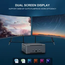 히스투 강력한 윈도우 10 11 리눅스 게임 고속 미니 PC USB2.0 USB3.0 듀얼 디스플레이 R5 5600u 임베디드 컴퓨터