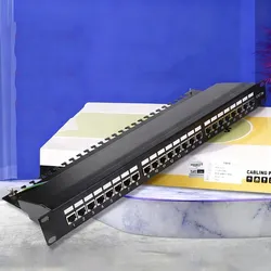 19 Zoll 1u CAT6 24 Port Geschirmter RJ45 Netzwerk Patchpanel