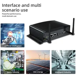 Hystou Último Design Controle Avançado de Robótica Mini PC Computador Mini Industrial Dual LAN e Triplo Display PC Sem Ventoinha