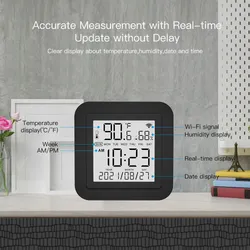 Sensor de Temperatura e Umidade WiFi IR SLS com Display LED e Controle Remoto