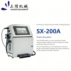 Sx-200A Impresora de chorro de tinta continua para codificación de fecha y lote de caracteres pequeños