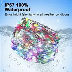 Luzes de Natal Inteligentes em LED, Alimentadas por USB, Luzes de Fada ao Ar Livre, Luzes de Micro Cordão em LED