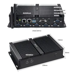ฮิสตู ราคาถูก 6COM พอร์ต คอมพิวเตอร์ไร้พัดลม ประสิทธิภาพสูง DDR4 มินิพีซี
