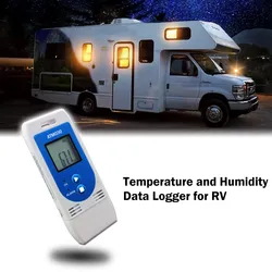 Registratore di dati su temperatura e umidità con reportistica in PDF collegata al computer per camper