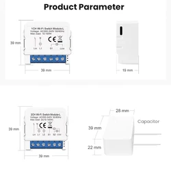 Módulo de Interruptor de Luz Inteligente WiFi SLS Tuya 1 Módulo de Interruptor de Relé de Gangue