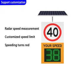 Zonne-energie Radar Snelheidsbord met LED-display voor Verkeersrust