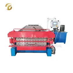 Máquina de Formação de Rolos de Camada Dupla com Estrutura Robusta e Sistema de Controle PLC