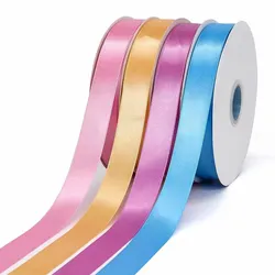 Hochwertiges 100% Polyester Einseitiges Doppelseitiges Buntes Polyester Satinband Geschenkverpackungsband für Dekoration DIY Geschenkband Blumenband