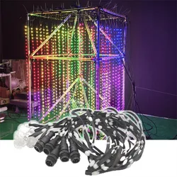 Intelligente programmierbare 3D LED-Lichtwürfel DMX512 RGB-Farbenwechselnde Infinity-Spiegelräume Projekt Pixel LED-Lichterkette
