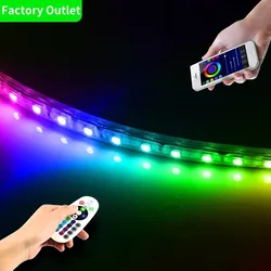 Hochspannungsfernbedienung APP Steuerung Farb RGB Streifen LED Seillicht