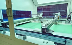 Automatische visuelle Schuhoberteil Bekleidungsposition Linienzeichnungsmaschine