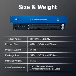 Bitvisus 4K Multi-Screen-Splicing-Videowand-Controller mit Audioextraktion RS232 Switcher