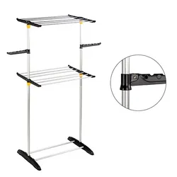 Edelstahl Wäschetrockner Kleider Einzelstange Bekleidungsdisplay Rack Kleiderspeicher Rack