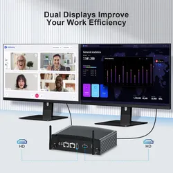 Hystou Eingebetteter lüfterloser Mini-PC Desktop Mehrzweck Triple Displays Stabiles Mute 4K HD Computer