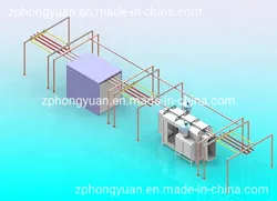 Cabine de Pintura em Pó Hongyuan com Sistema de Recuperação de Pó com Cartuchos de Filtro