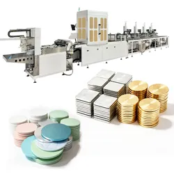 Linha automática de encadernação de bordas de papelão e máquina de embalagem de bases para bolos