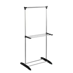 Edelstahl Wäschetrockner Kleider Einzelstange Bekleidungsdisplay Rack Kleiderspeicher Rack