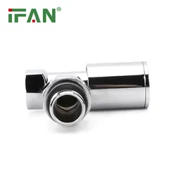 이판 ISO15875 브라스 라디에이터 밸브 여성 나사 각도 온도 밸브 크롬 도금 라디에이터 밸브