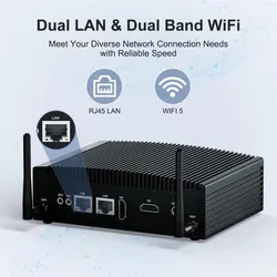 Hystou Eingebetteter lüfterloser Mini-PC Desktop Mehrzweck Triple Displays Stabiles Mute 4K HD Computer