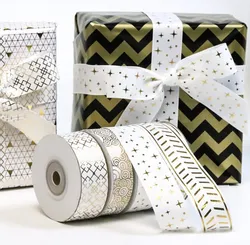 Benutzerdefinierte 2cm Grosgrain-Band Goldband Schleife DIY Geschenkbox dekoratives Polyesterband