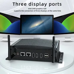 Hystou Último Design Controle Avançado de Robótica Mini PC Computador Mini Industrial Dual LAN e Triplo Display PC Sem Ventoinha