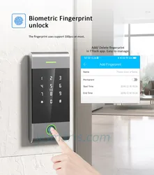 IP66 Lettore di controllo accessi con impronta digitale Ttlock impermeabile con telecomando