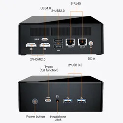 Computador Mini Portátil Compacto Profissional R7-6800h DDR5 RAM Dual M. 2 SSD RJ45 Tipo-C Função Completa