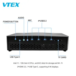 Mini PC de Alto Desempenho 12GB / I7 I9 Rtx3060 DDR5 Win11 Rig Compacto para Escritório e Jogos com Linux Multi-OS Mini PC