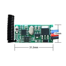 Controlador de luz LED com interruptor de controlo remoto RF sem fios e mini relé DC de 433 MHz