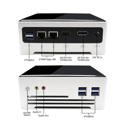 Unterstützung 4K Intel Core I7 9750h Mini-Computer