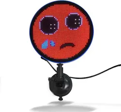 Tanda Ekspresi LED Mobil Layar Iklan Jendela Belakang Mobil Layar Bulat Bar Tanda LED Pegangan Tangan