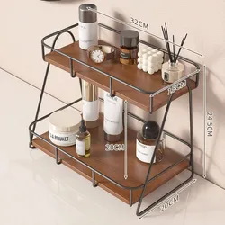 Desktop Holzaufbewahrungsregal für die Aufbewahrung von Kosmetik-Wasserbechern