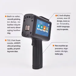 Impresora de chorro de tinta portátil de mano para codificación de fecha, código QR y código de barras