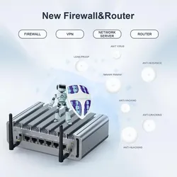 Módulo Hystou Embutido Sem Ventoinha WiFi 4G DDR4 4LAN Computador de Mesa Mini PC à Prova de Poeira e Água