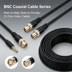 Cabo Coaxial Rg Completo Rg59 RG6 Rg11 Rg57 Rg58 Rg7 75ohm Conector BNC Macho Macho Crimp Tamanho de Carretel Personalizado